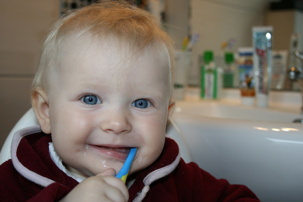 Baby should not brush with fluoride free toothpaste