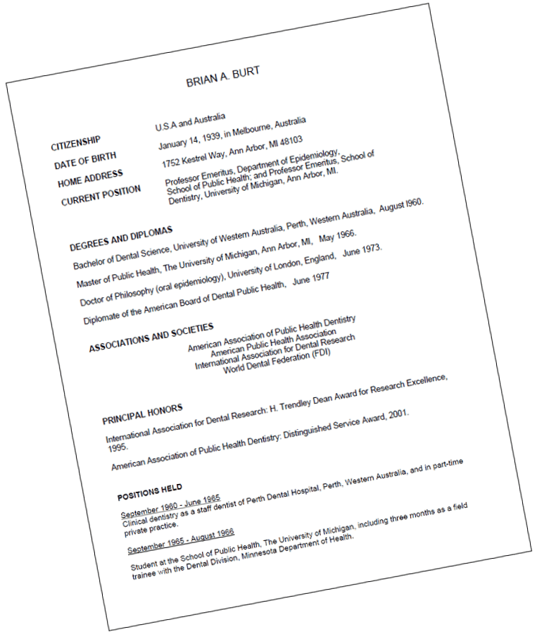 Brian Burt CV