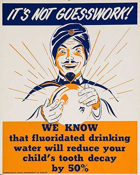 Fluoridated drinking water vintage poster