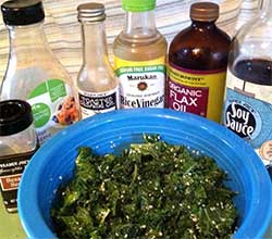 Kale Salad and ingredients from Kylie Menagh-Johnson's recipe