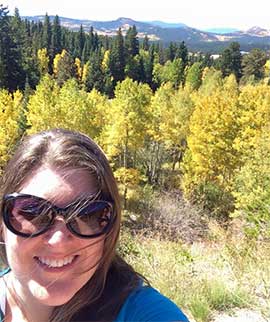 Kylie Menagh-Johnson in Colorado forest