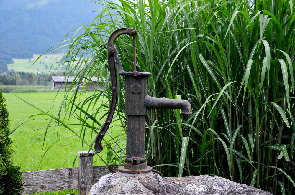 Fountain well water in rural area