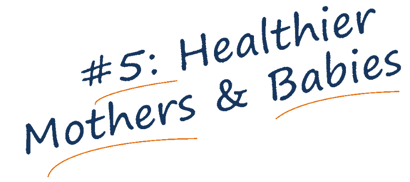 Healthier mothers and babies banner text