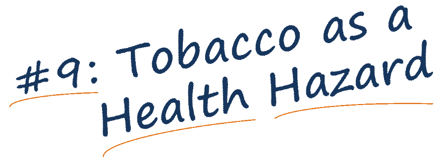 Tobacco as a health hazard banner text